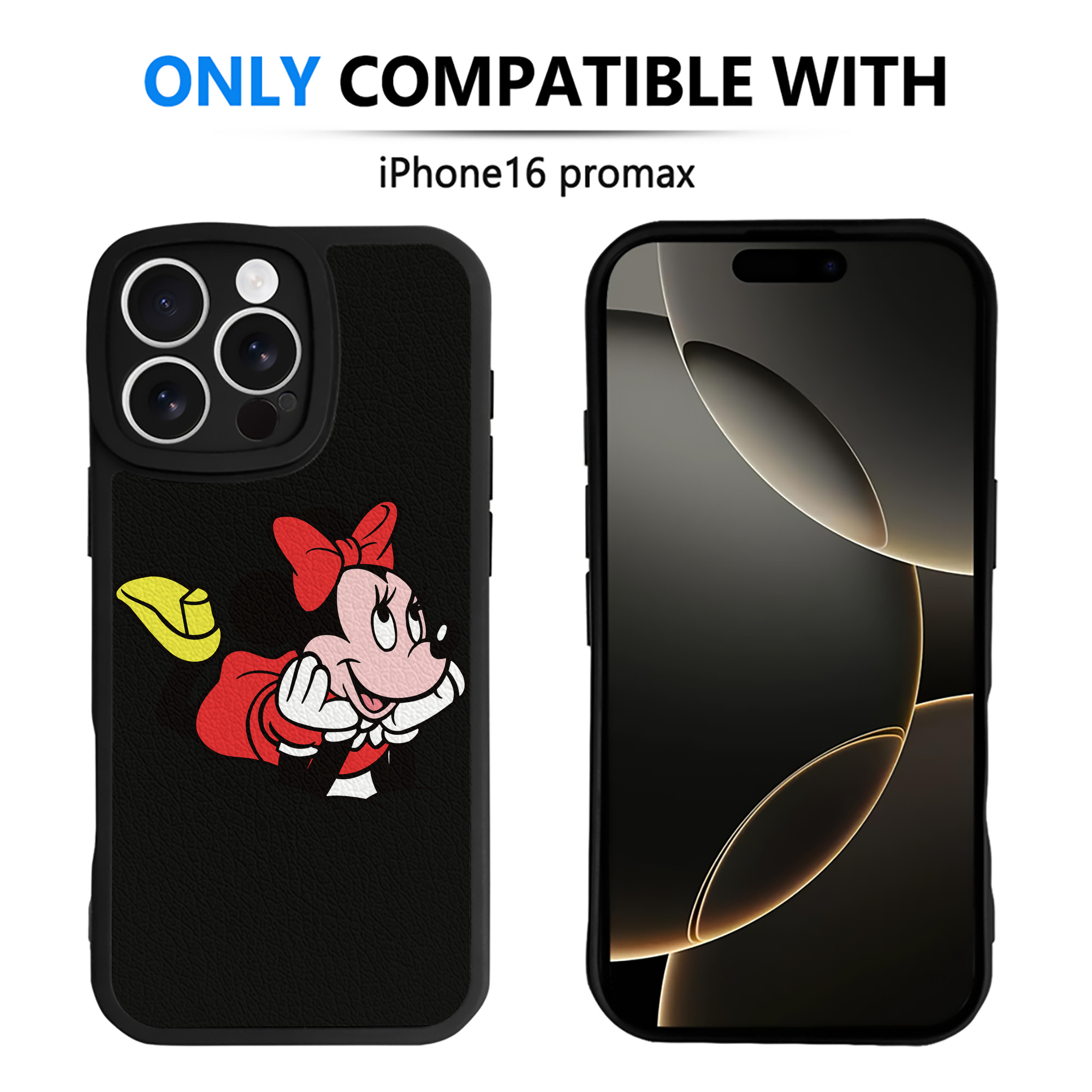 （画像用） ミッキーマウス Mickey Mouse 【iPhone 16シリーズ対応】シリコンスマホケース（レザー調） 材質：シリコン